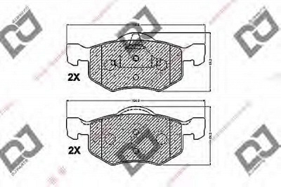DJ PARTS bp1416 -  Комплект тормозных колодок, дисковый тормоз